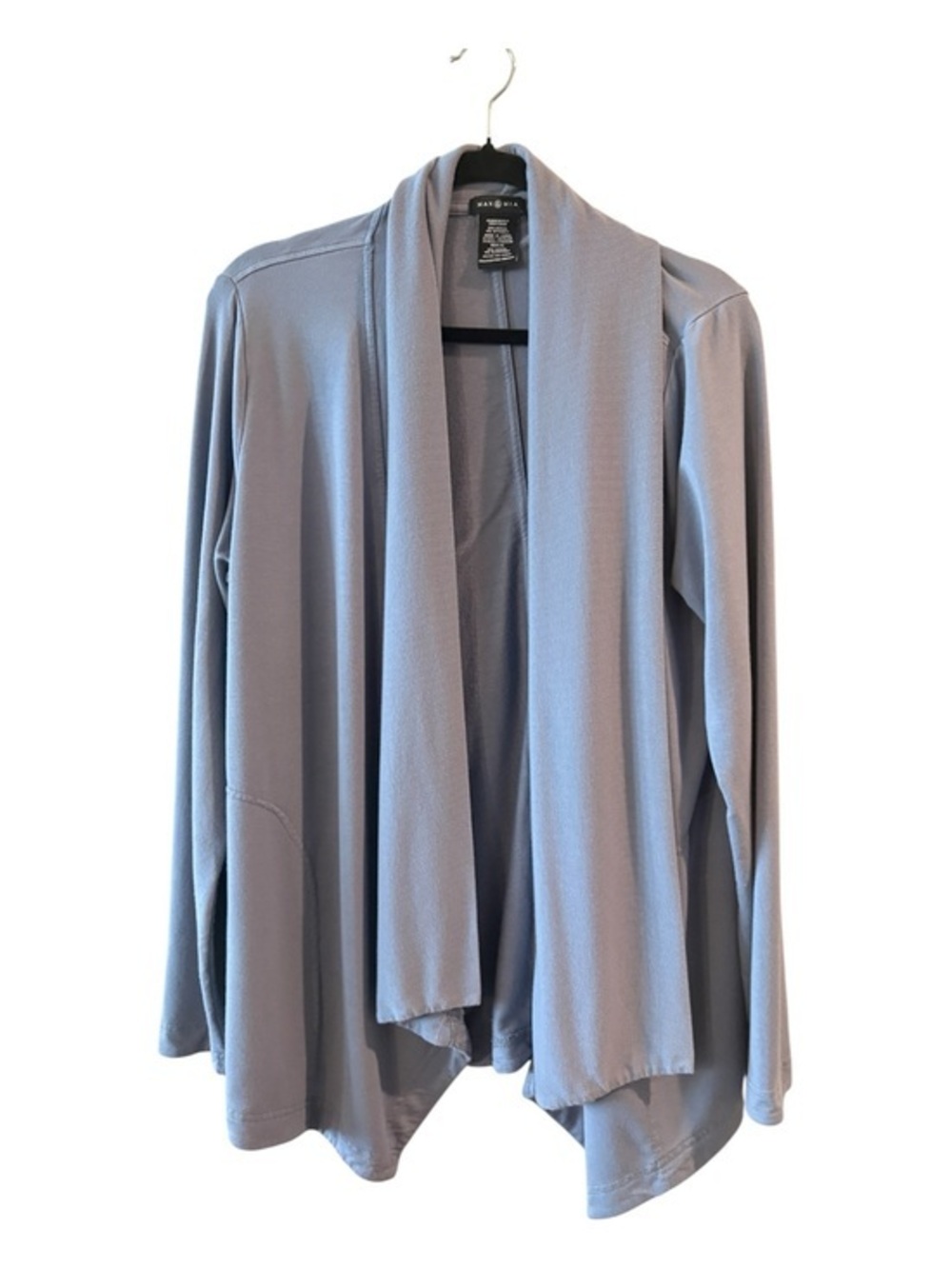 Max & Mia XL Dusty Blue Waterfall Cardigan Soft Modal Open Front Drape